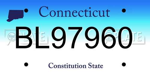 BL97960 Connecticut License Plate