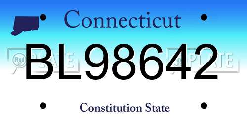 BL98642 Connecticut License Plate