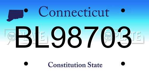 BL98703 Connecticut License Plate