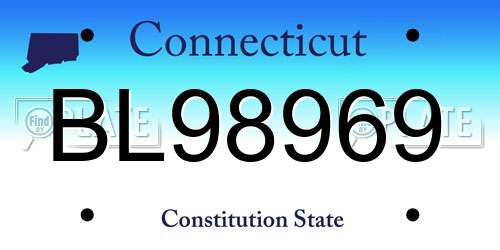 BL98969 Connecticut License Plate