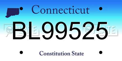 BL99525 Connecticut License Plate