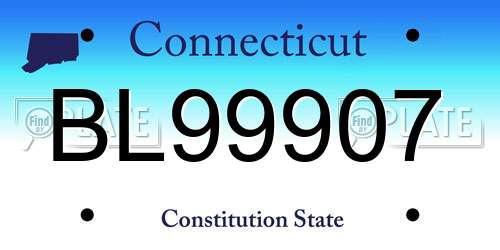 BL99907 Connecticut License Plate