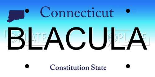 BLACULA Connecticut License Plate
