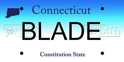 BLADE Connecticut License Plate