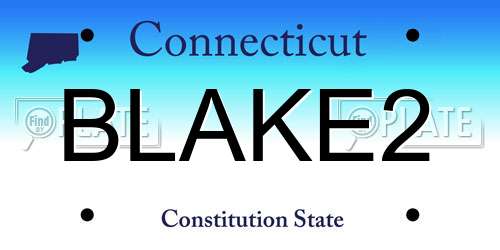 BLAKE2 Connecticut License Plate