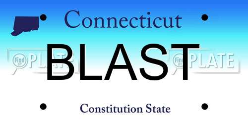 BLAST Connecticut License Plate