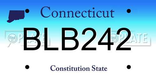 BLB242 Connecticut License Plate