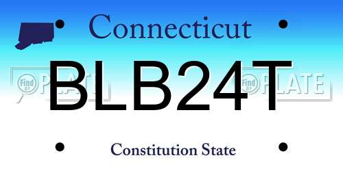 BLB24T Connecticut License Plate
