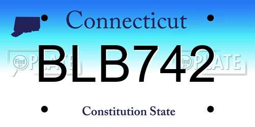 BLB742 Connecticut License Plate