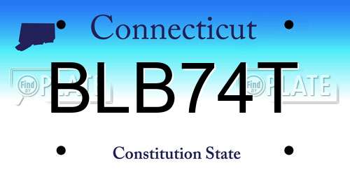 BLB74T Connecticut License Plate