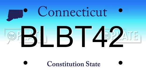 BLBT42 Connecticut License Plate