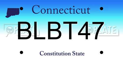 BLBT47 Connecticut License Plate