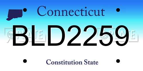 BLD2259 Connecticut License Plate