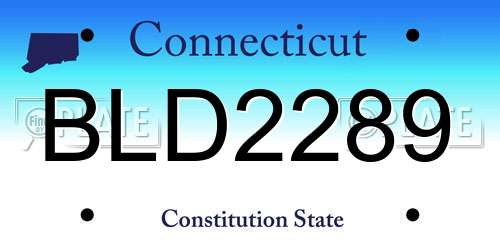 BLD2289 Connecticut License Plate