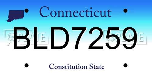 BLD7259 Connecticut License Plate