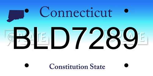BLD7289 Connecticut License Plate