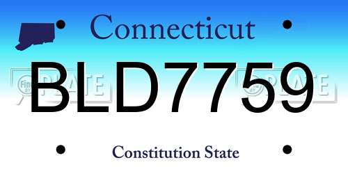 BLD7759 Connecticut License Plate