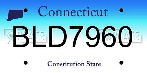 BLD7960 Connecticut License Plate