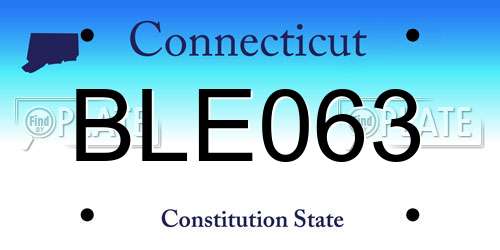 BLE063 Connecticut License Plate