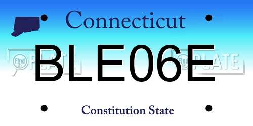 BLE06E Connecticut License Plate