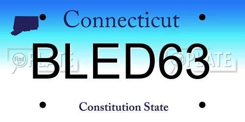 BLED63 Connecticut License Plate