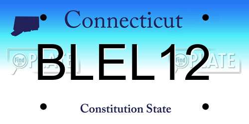 BLEL12 Connecticut License Plate