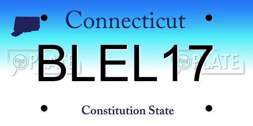 BLEL17 Connecticut License Plate