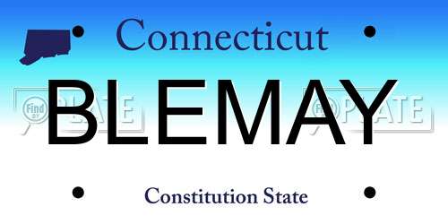 BLEMAY Connecticut License Plate