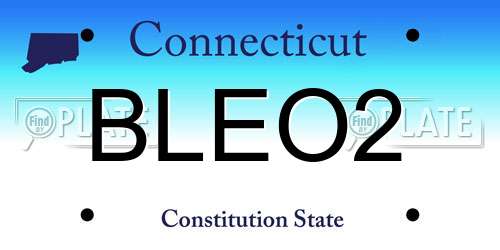 BLEO2 Connecticut License Plate