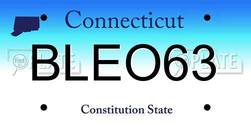 BLEO63 Connecticut License Plate