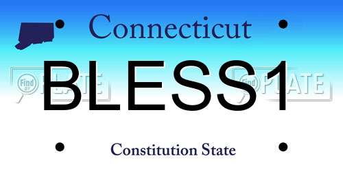 BLESS1 Connecticut License Plate