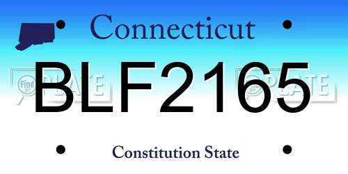 BLF2165 Connecticut License Plate