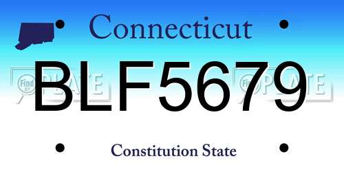 BLF5679 Connecticut License Plate
