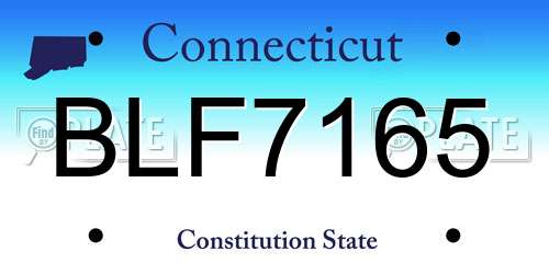 BLF7165 Connecticut License Plate