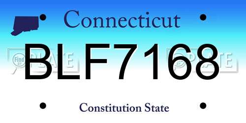 BLF7168 Connecticut License Plate