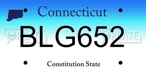 BLG652 Connecticut License Plate