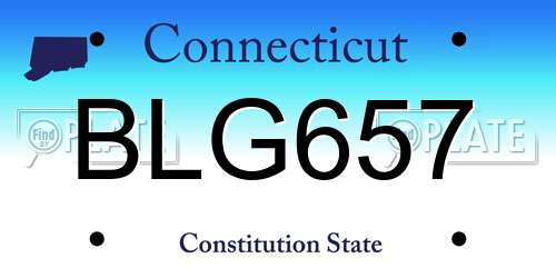 BLG657 Connecticut License Plate