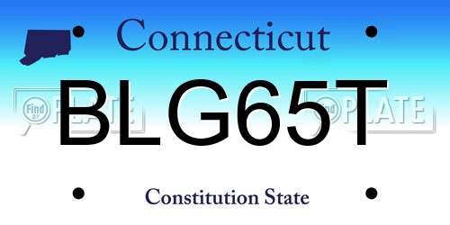 BLG65T Connecticut License Plate