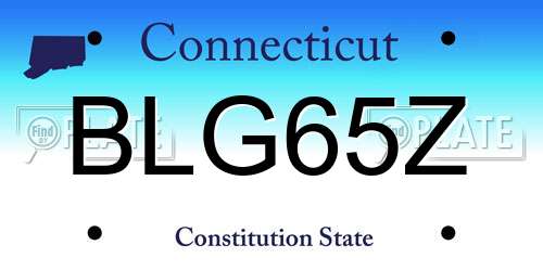 BLG65Z Connecticut License Plate