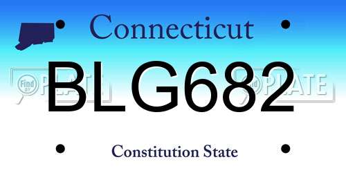 BLG682 Connecticut License Plate