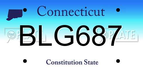 BLG687 Connecticut License Plate