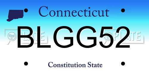 BLGG52 Connecticut License Plate