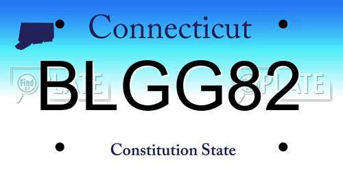 BLGG82 Connecticut License Plate