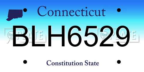 BLH6529 Connecticut License Plate
