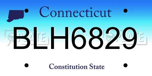 BLH6829 Connecticut License Plate