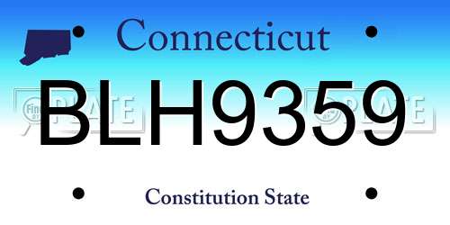 BLH9359 Connecticut License Plate