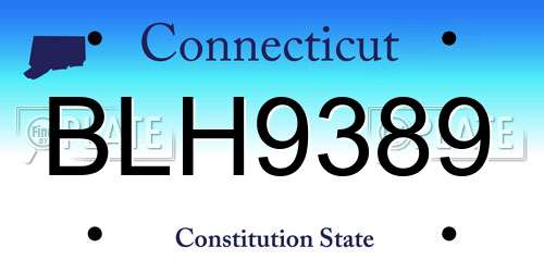BLH9389 Connecticut License Plate