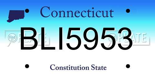 BLI5953 Connecticut License Plate