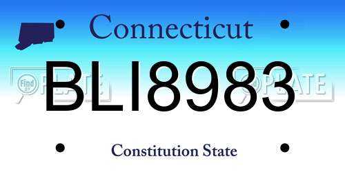 BLI8983 Connecticut License Plate