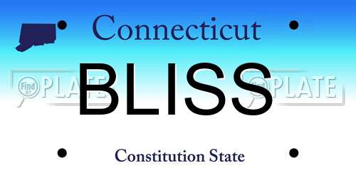 BLISS Connecticut License Plate